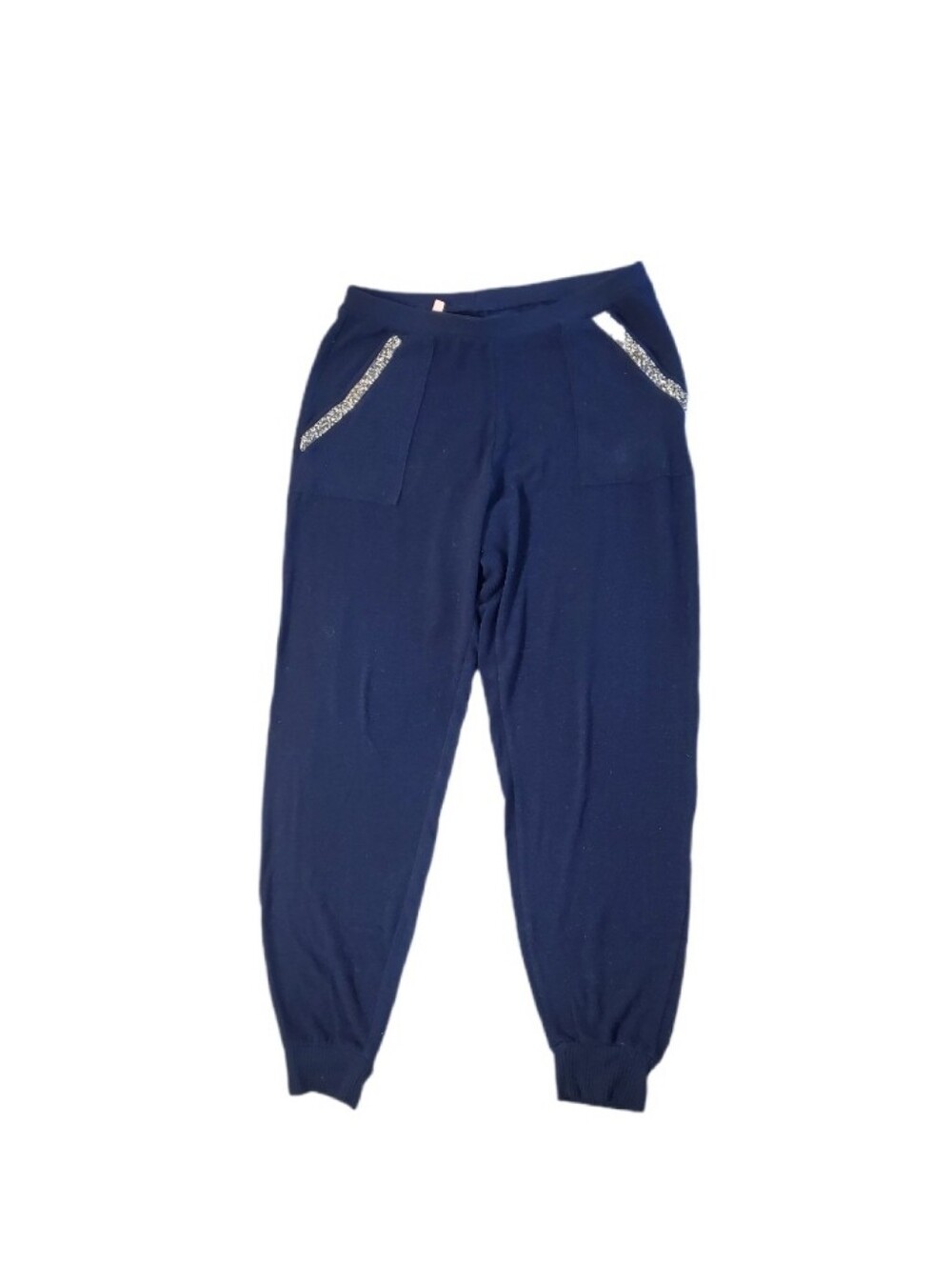 Juicy Couture Navy Blue Jogger Pants‎ Silver Rhinestone Pockets Size Medium